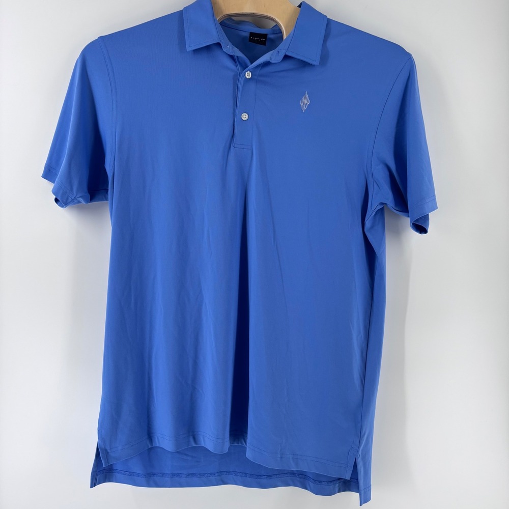 Dunning Golf Polo Shirt Mens XL Blue Short Sleeve Performance Stretch Cactus